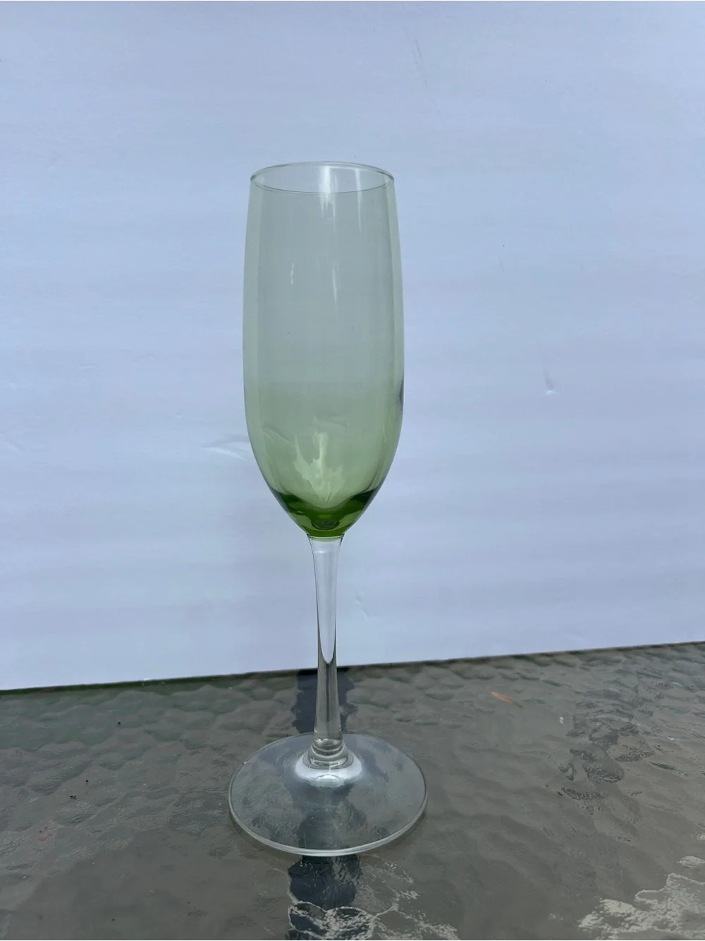 Green Champagne Flute - Elegant Home Dining Glass